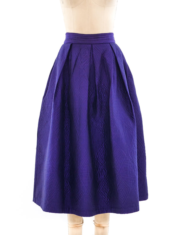 Soleiado Quilted Silk Midi Skirt Bottom arcadeshops.com