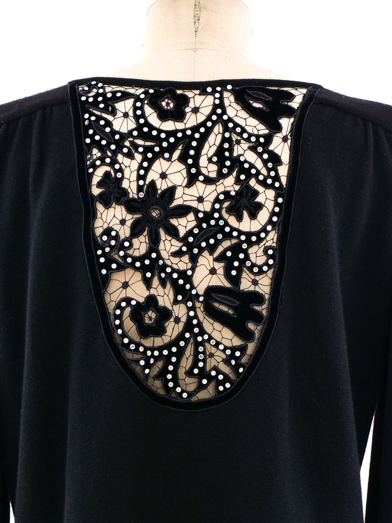Valentino Lace Panel Sweater Dress Dress arcadeshops.com