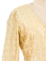 Metallic Gold Lamé Maxi Dress Dress arcadeshops.com