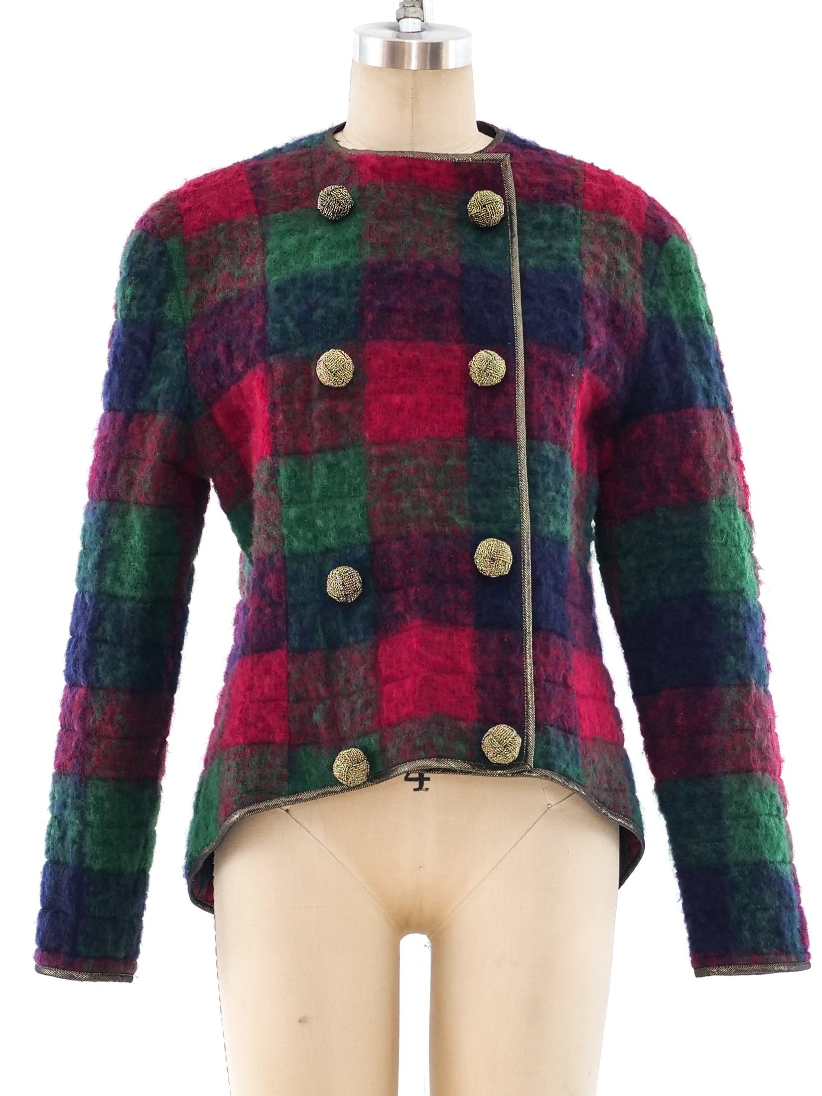 Geoffrey Beene Plaid Mohair Jacket