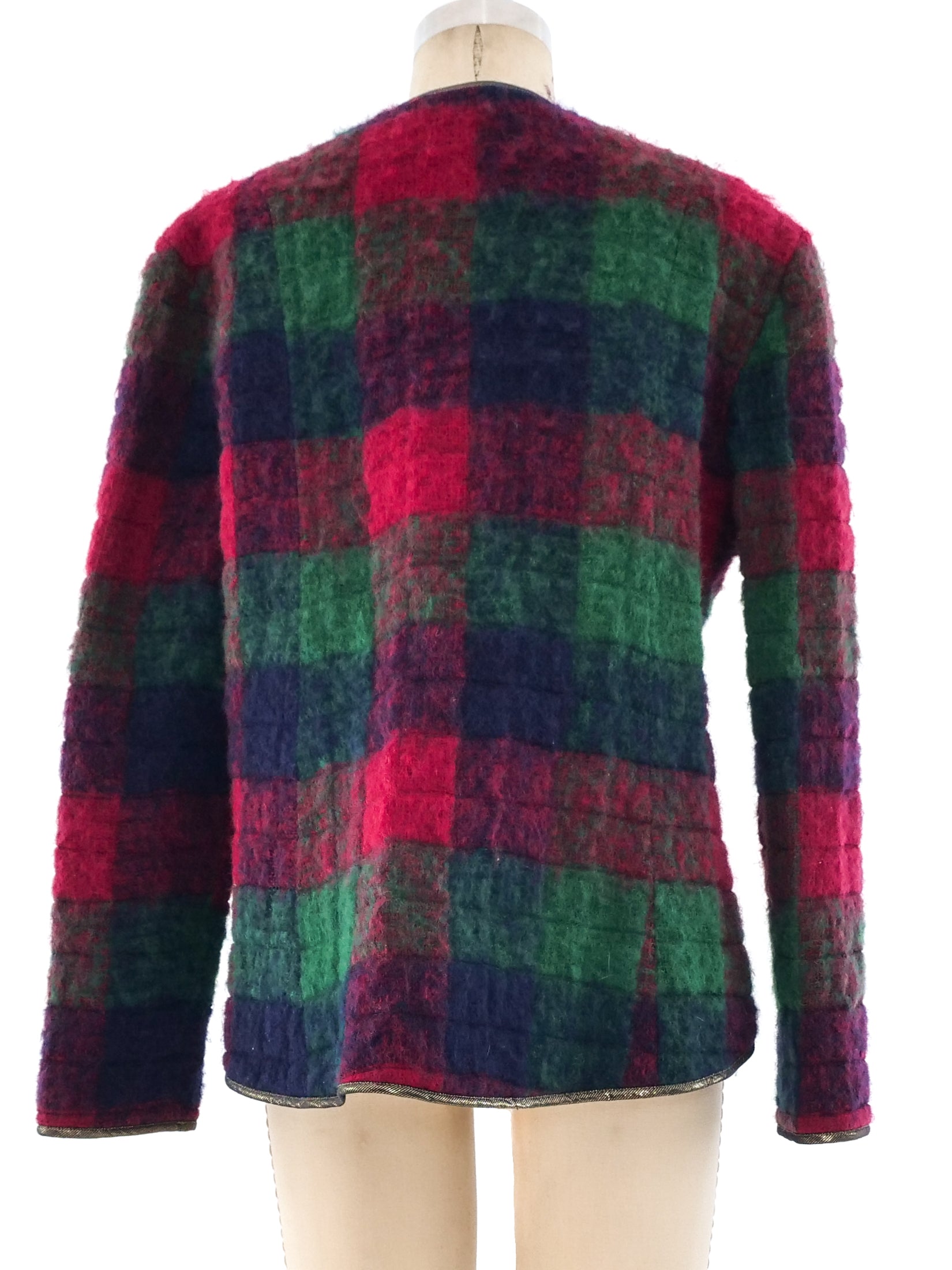 Geoffrey Beene Plaid Mohair Jacket