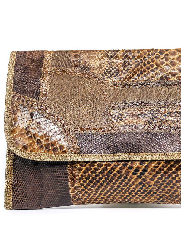 Carlos Falchi Patchwork Envelope Clutch Accessory arcadeshops.com