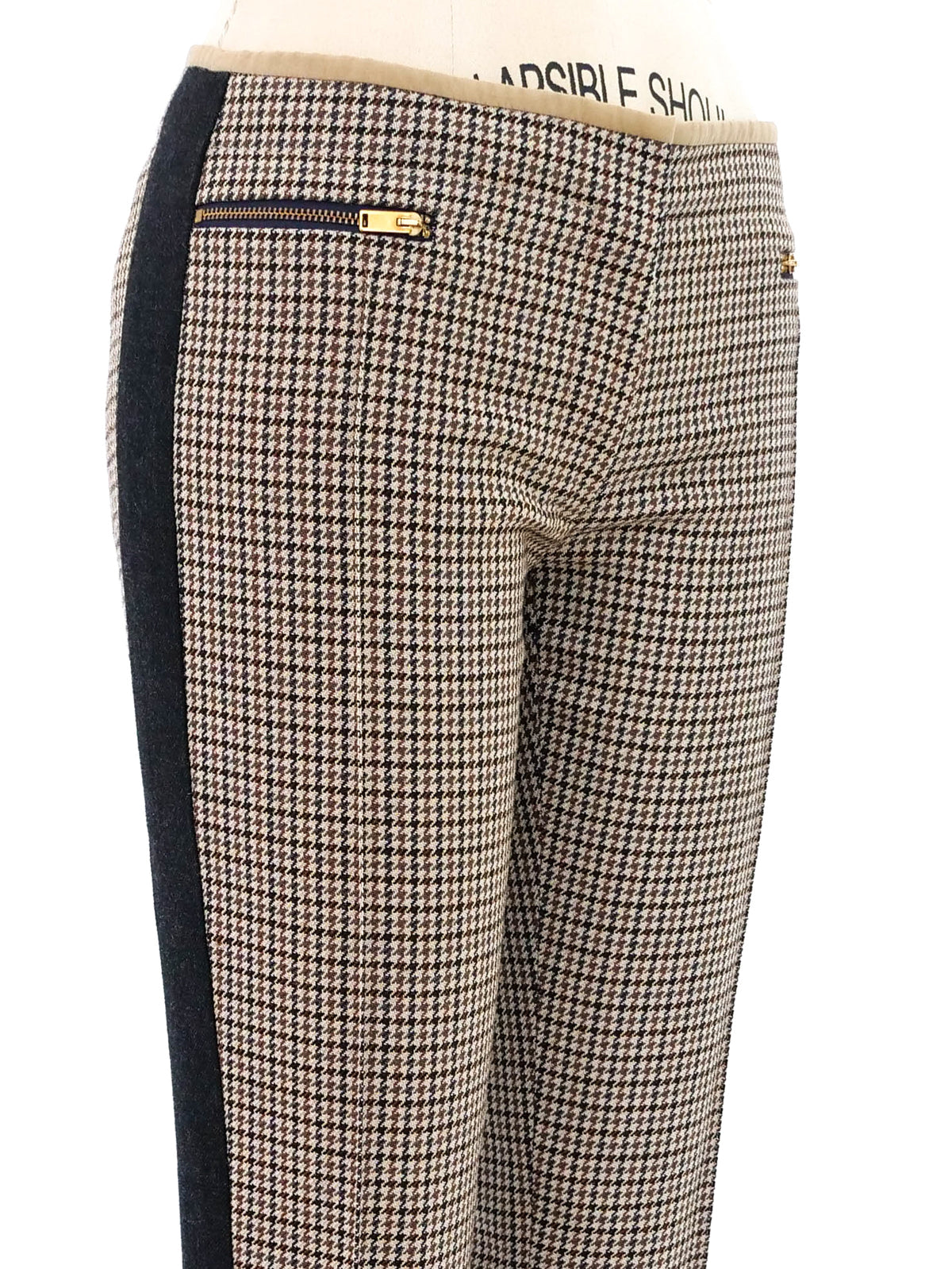 Celine Houndstooth Wool Trousers