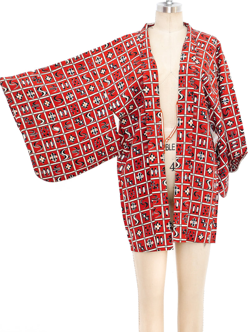 Check Pattern Haori Kimono Jacket arcadeshops.com