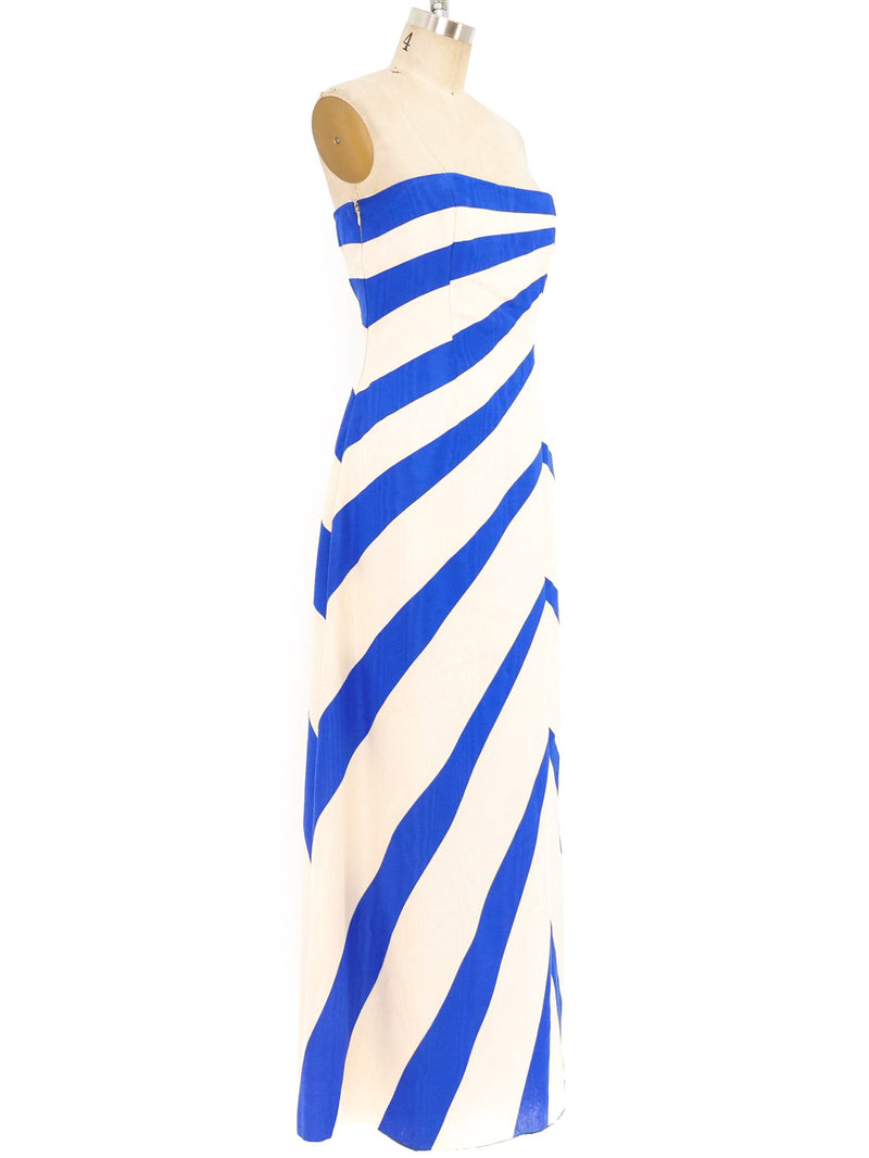 Chloe Striped Sleeveless Gown Dress arcadeshops.com