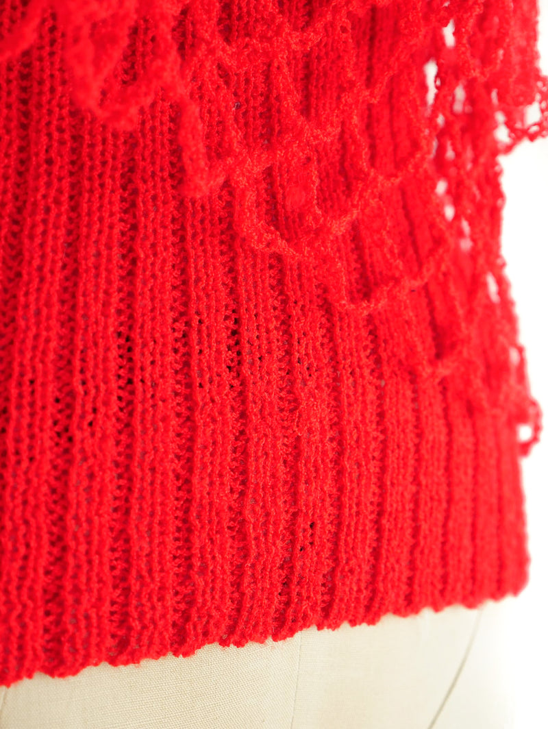 Crimson One Shoulder Knit Top Top arcadeshops.com