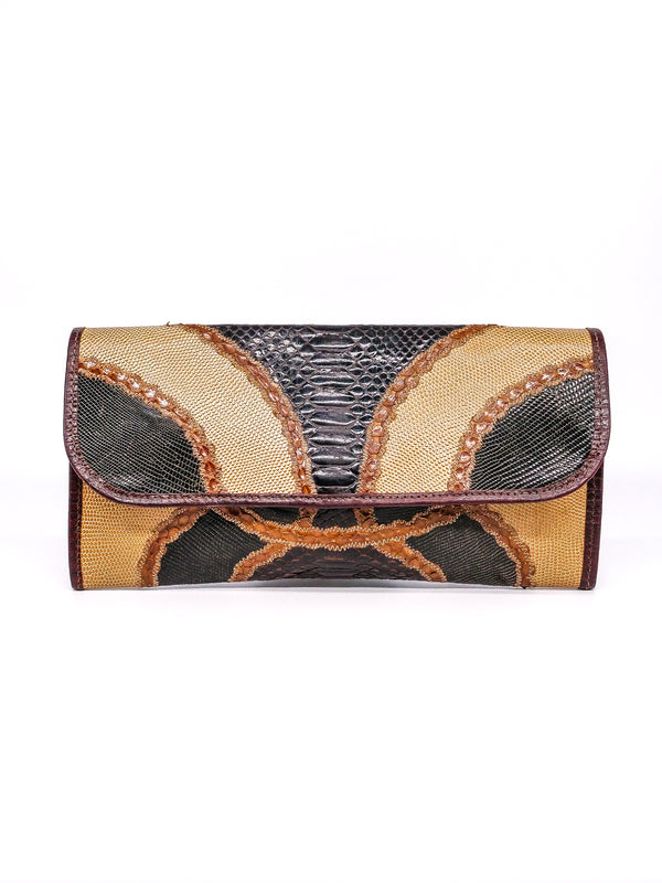 Carlos Falchi Patchwork Envelope Clutch Accessory arcadeshops.com