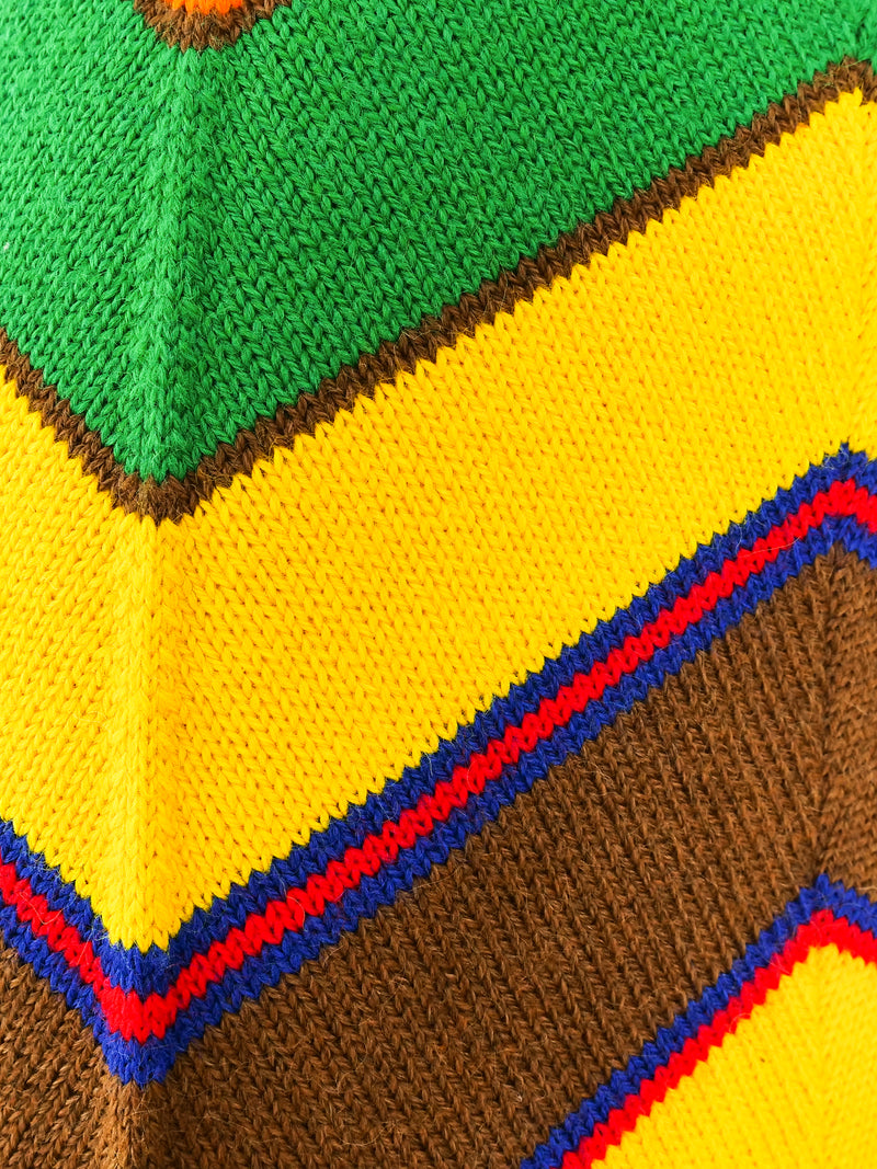 Rainbow Chevron Knit Skirt Bottom arcadeshops.com