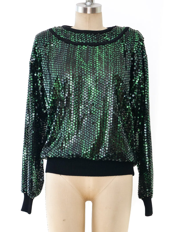 Ungaro Emerald Sequin Top Top arcadeshops.com