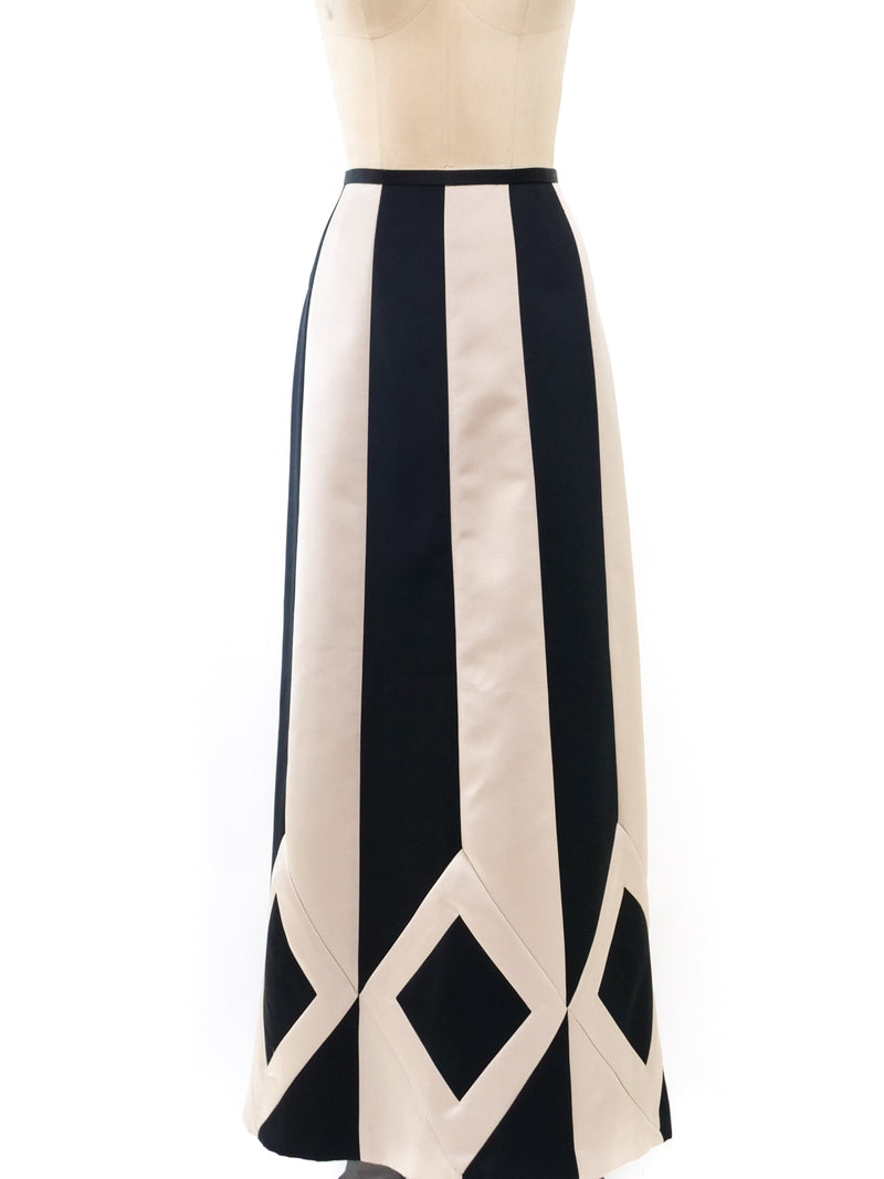Lillie Rubin Graphic Satin Maxi Skirt Bottom arcadeshops.com