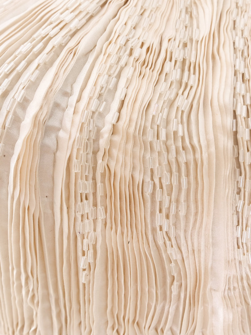 Patricia Lester Ivory Plisse Pleated Top Top arcadeshops.com