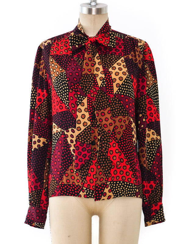 Adolfo Printed Silk Top Top arcadeshops.com