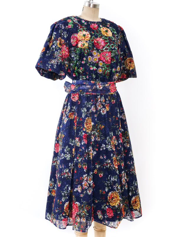 Diane Freis Embellished Floral Dress Dress arcadeshops.com