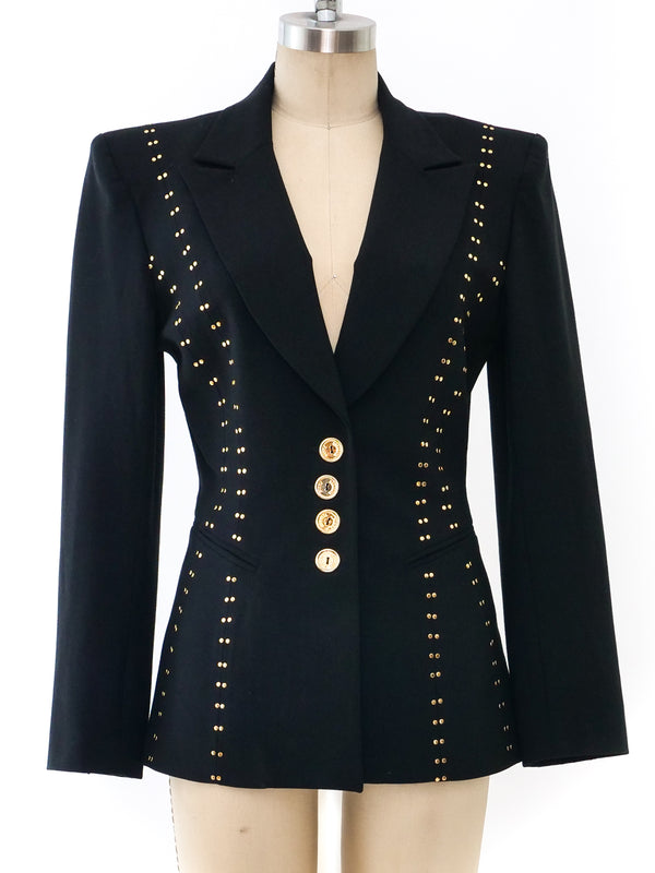 Studded Black Blazer Jacket arcadeshops.com