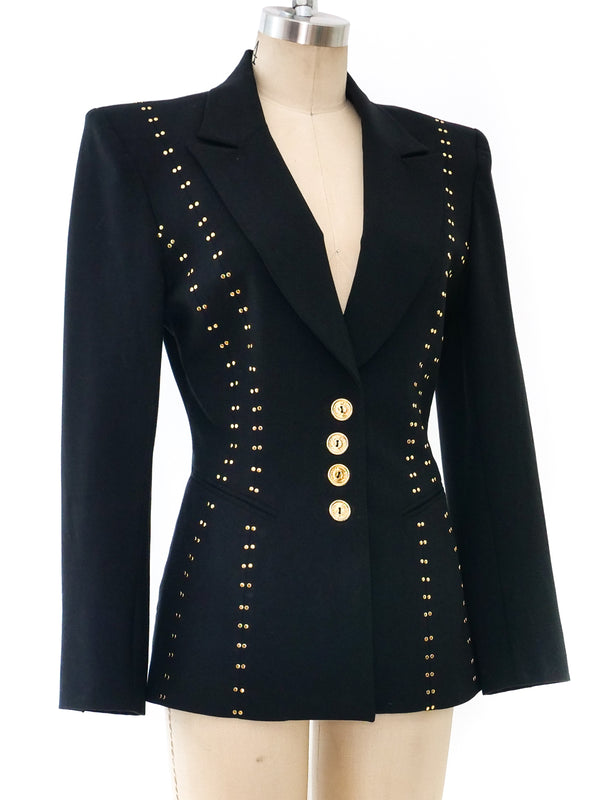 Studded Black Blazer Jacket arcadeshops.com
