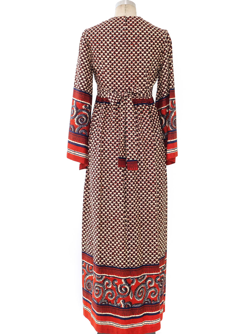 Batik Print Angel Sleeve Dress Dress arcadeshops.com