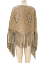 Fringed Suede Poncho Jacket arcadeshops.com