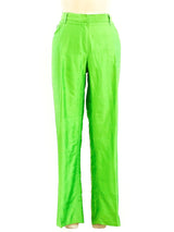 Dolce & Gabbana Kelly Green Silk Pants Bottom arcadeshops.com