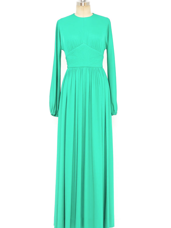 Donald Brooks Teal Jersey Gown Dress arcadeshops.com