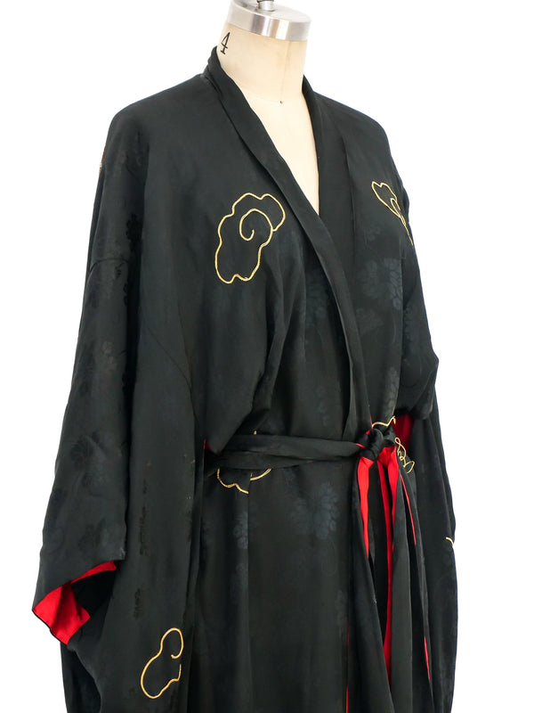 Dragon Embroidered Black Robe Jacket arcadeshops.com