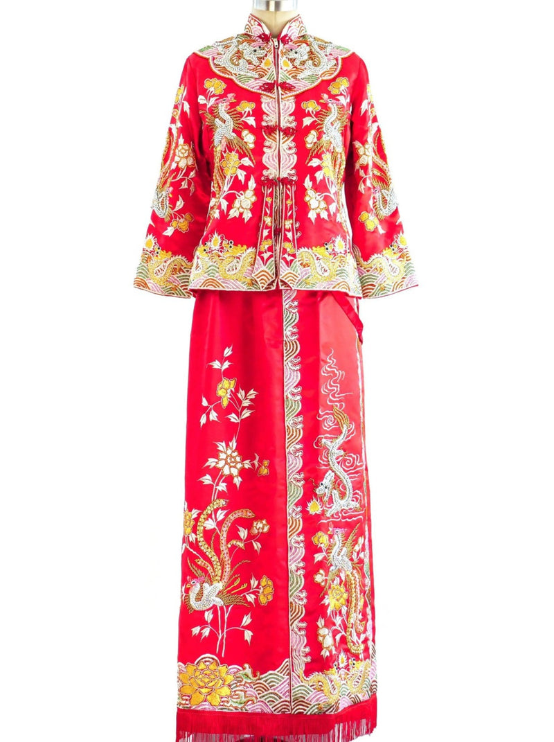 Embellished Chinese Wedding Ensemble Suit arcadeshops.com