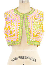 Embellished Pastel Vest Jacket arcadeshops.com
