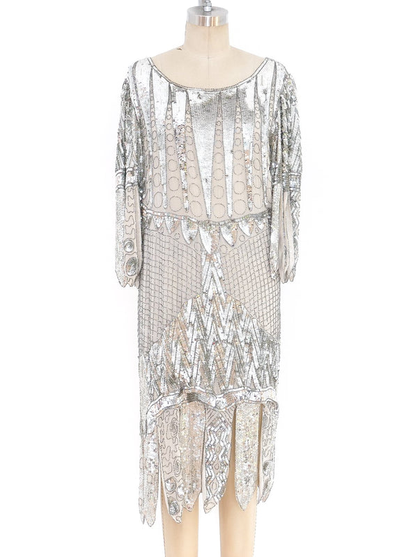 Embellished Silk Deco Style Dress Dress arcadeshops.com
