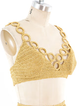 Metallic Gold Crochet Bikini Suit arcadeshops.com