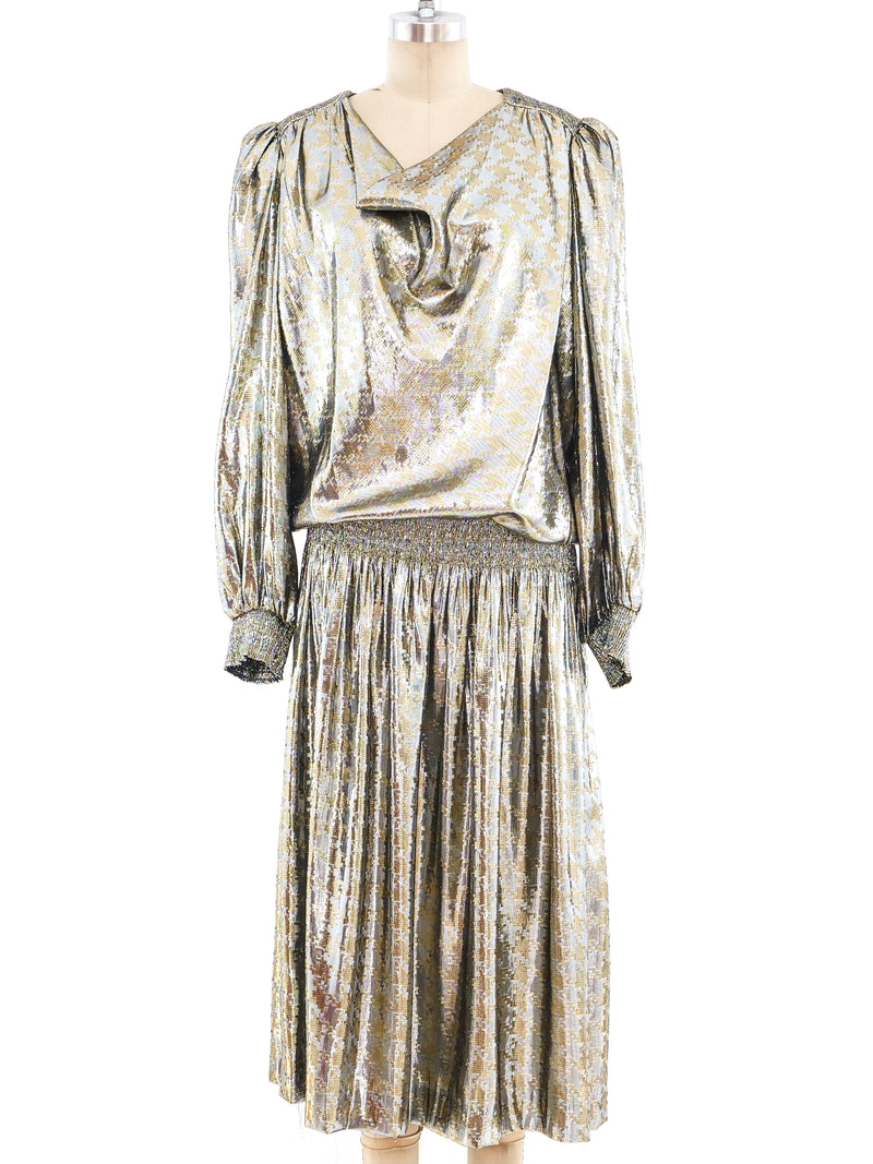 Metallic Houndstooth Lamé Dress Dress arcadeshops.com