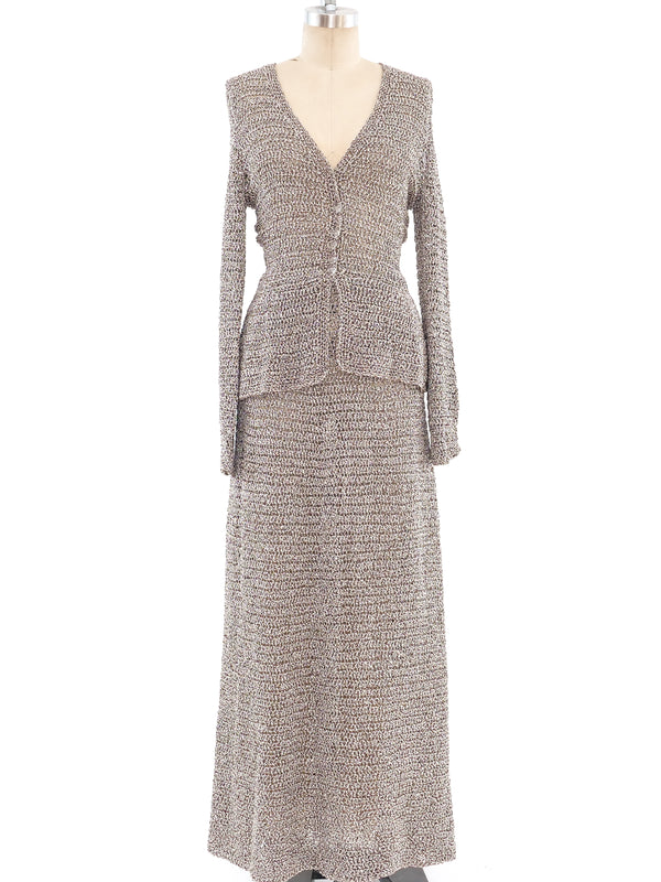 Brown and Grey Hand Crochet Ensemble Suit arcadeshops.com