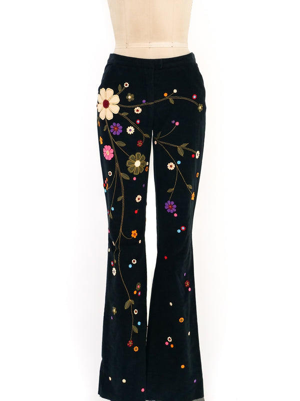 Dolce and Gabbana Floral Applique Pants Bottom arcadeshops.com
