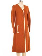 1960's Cognac Wool Coat Outerwear arcadeshops.com