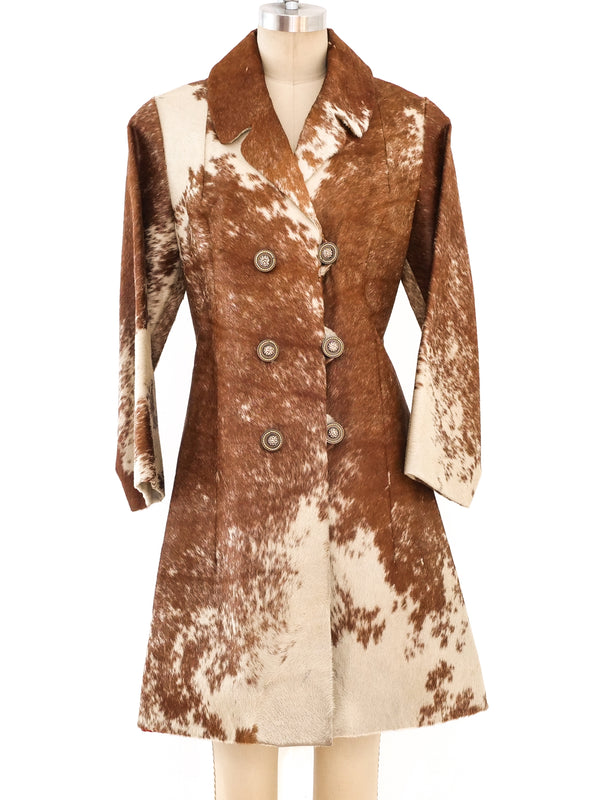 Double Breasted Cowhide Coat Outerwear arcadeshops.com