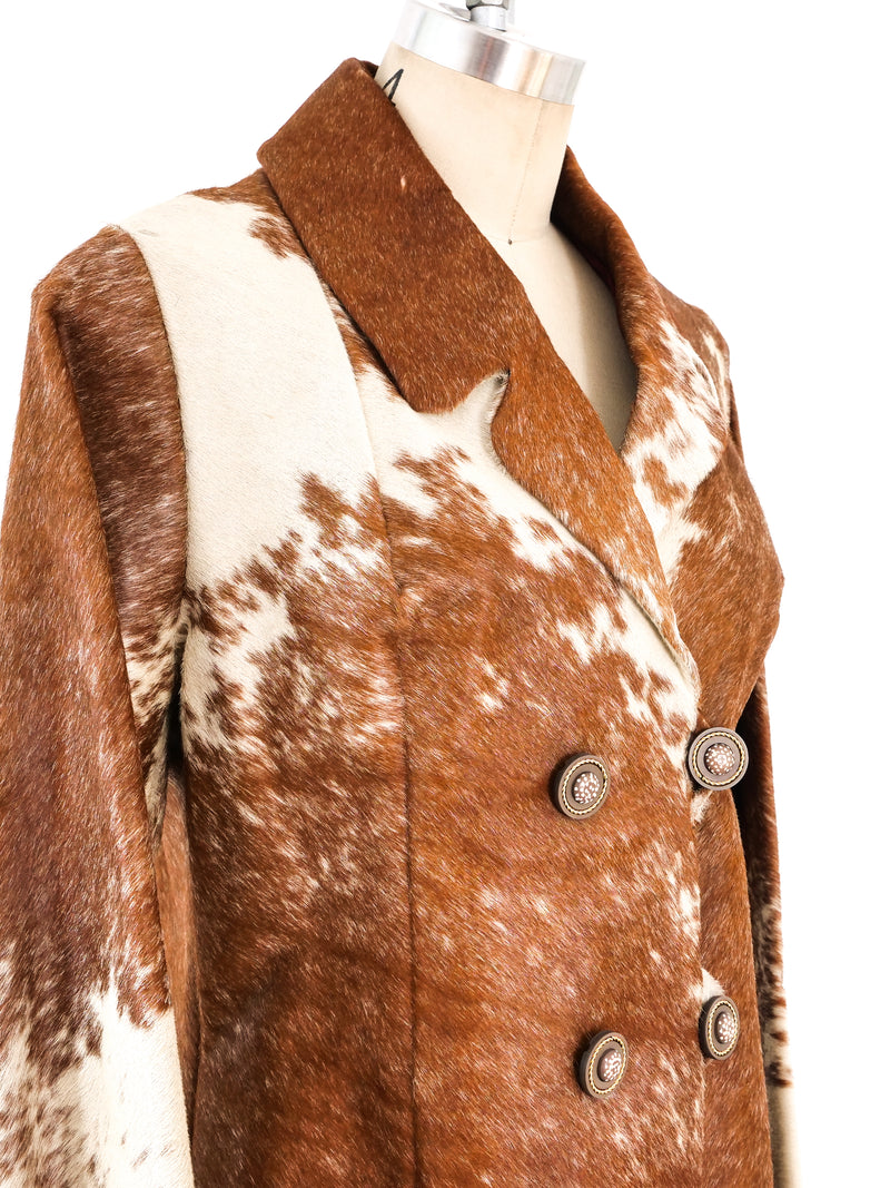 Double Breasted Cowhide Coat Outerwear arcadeshops.com