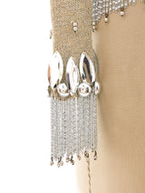 Azzaro Metallic Silver Fringe Sweater Top arcadeshops.com