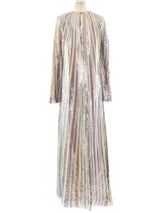 Pastel Sequin Striped Gown Dress arcadeshops.com