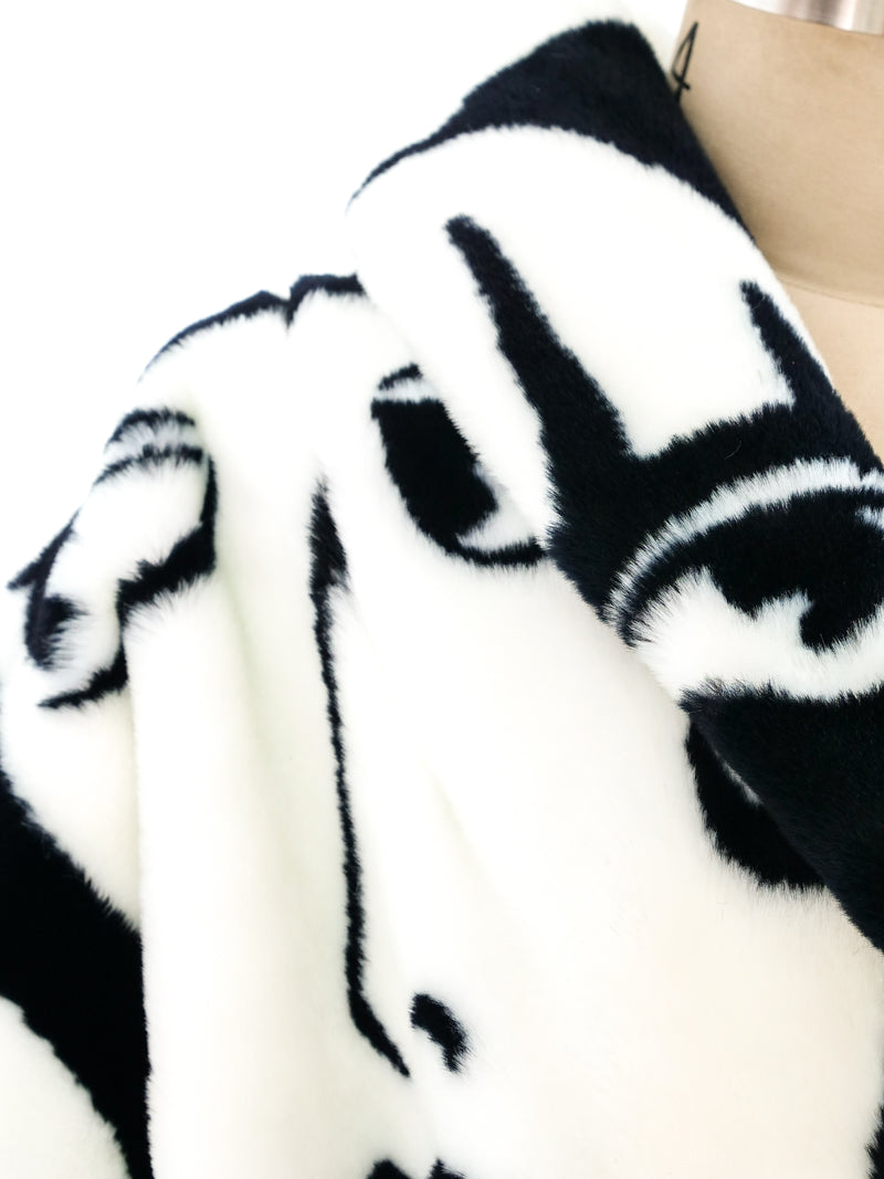 Donnybrook Face Print Faux Fur Coat Outerwear arcadeshops.com