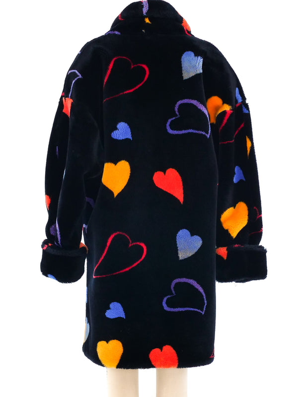 Donnybrook Heart Motif Faux Fur Coat Outerwear arcadeshops.com