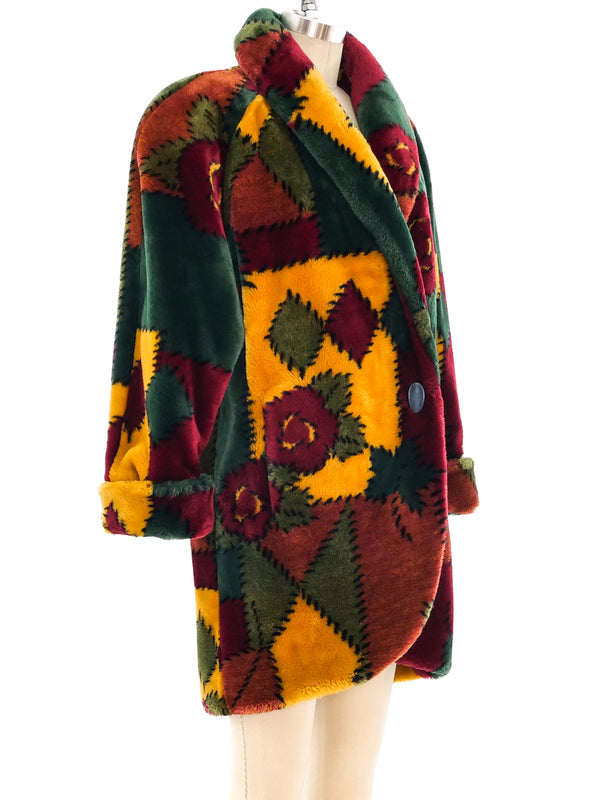 Donnybrook Patchwork Printed Faux Fur Coat Outerwear arcadeshops.com