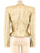 Floral Brocade Metallic Gold Jacket Jacket arcadeshops.com