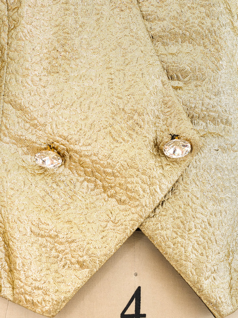 Floral Brocade Metallic Gold Jacket Jacket arcadeshops.com