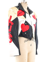 Love and Kisses Appliqué Leather Jacket Jacket arcadeshops.com