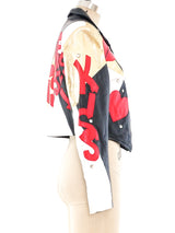 Love and Kisses Appliqué Leather Jacket Jacket arcadeshops.com