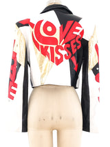 Love and Kisses Appliqué Leather Jacket Jacket arcadeshops.com