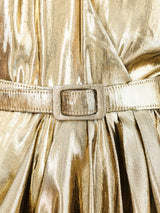 Lillie Rubin Gold Lamé Wrap Dress Dress arcadeshops.com
