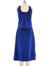 Stephen Burrows Electric Blue Ultrasuede Ensemble Suit arcadeshops.com