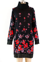 Fiorucci Floral Intarsia Sweater Dress Dress arcadeshops.com