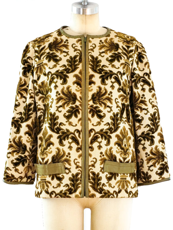 Floral Tapestry Zip Front Jacket Jacket arcadeshops.com