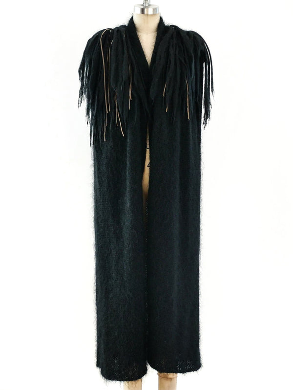 Fringed Sleeveless Maxi Cardigan Jacket arcadeshops.com
