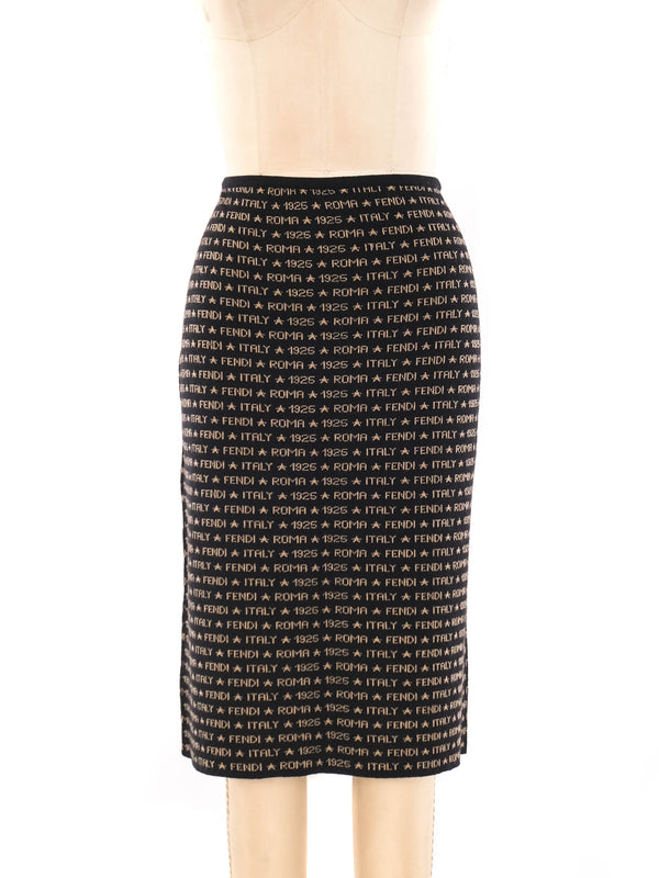 Fendi Logo Knit Skirt Bottom arcadeshops.com
